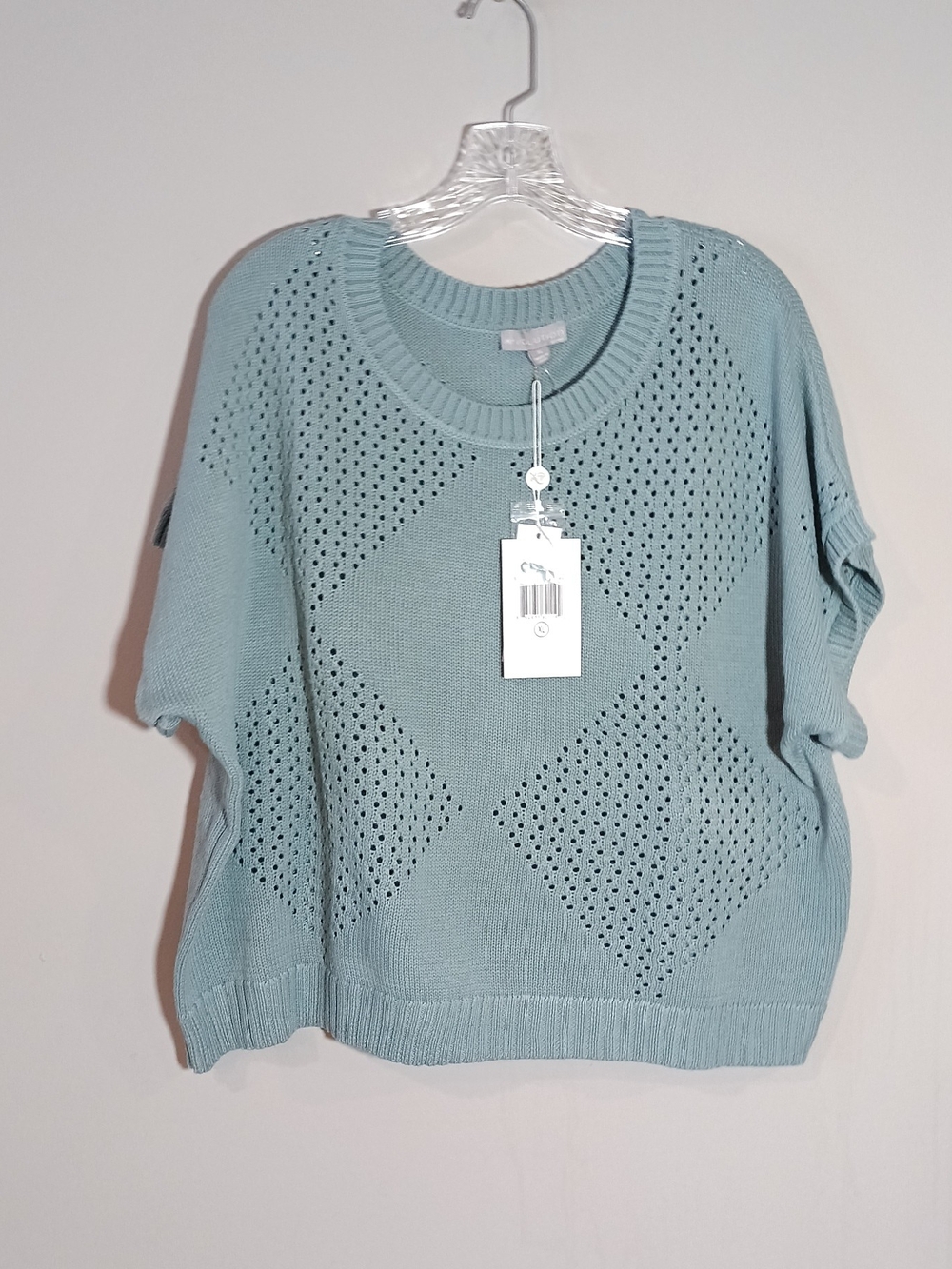 Revelution iceberg grey Size XL short sleeve Open-Knit Stitch Fix Sweater New